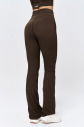 Kadın Kahve Yüksek Bel Flare Yumuşak Dokulu Tayt Pantolon | 9909 - 3