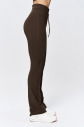 Kadın Kahve Yüksek Bel Flare Yumuşak Dokulu Tayt Pantolon | 9909 - 2