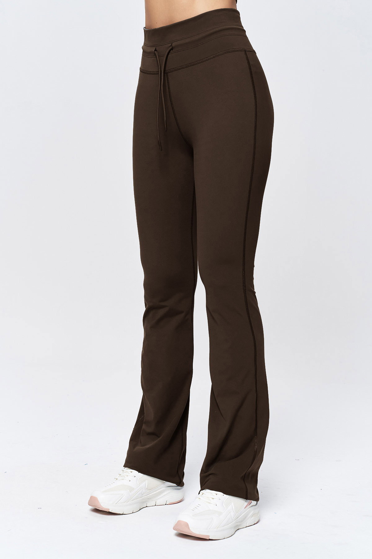 Kadın Kahve Yüksek Bel Flare Yumuşak Dokulu Tayt Pantolon | 9909 - BİLCEE (1)