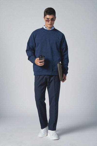  Erkek Teknolojik Kumaş Lacivert Baggy Pantolon | 4590 