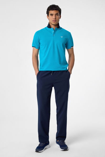  Erkek Lacivert Teknolojik Kumaş Bol Rahat Pantolon| 4593 