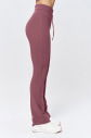 Kadın Plum Yüksek Bel Flare Yumuşak Dokulu Tayt Pantolon | 9909 - 1