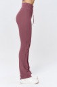 Kadın Plum Yüksek Bel Flare Yumuşak Dokulu Tayt Pantolon | 9909 - 2