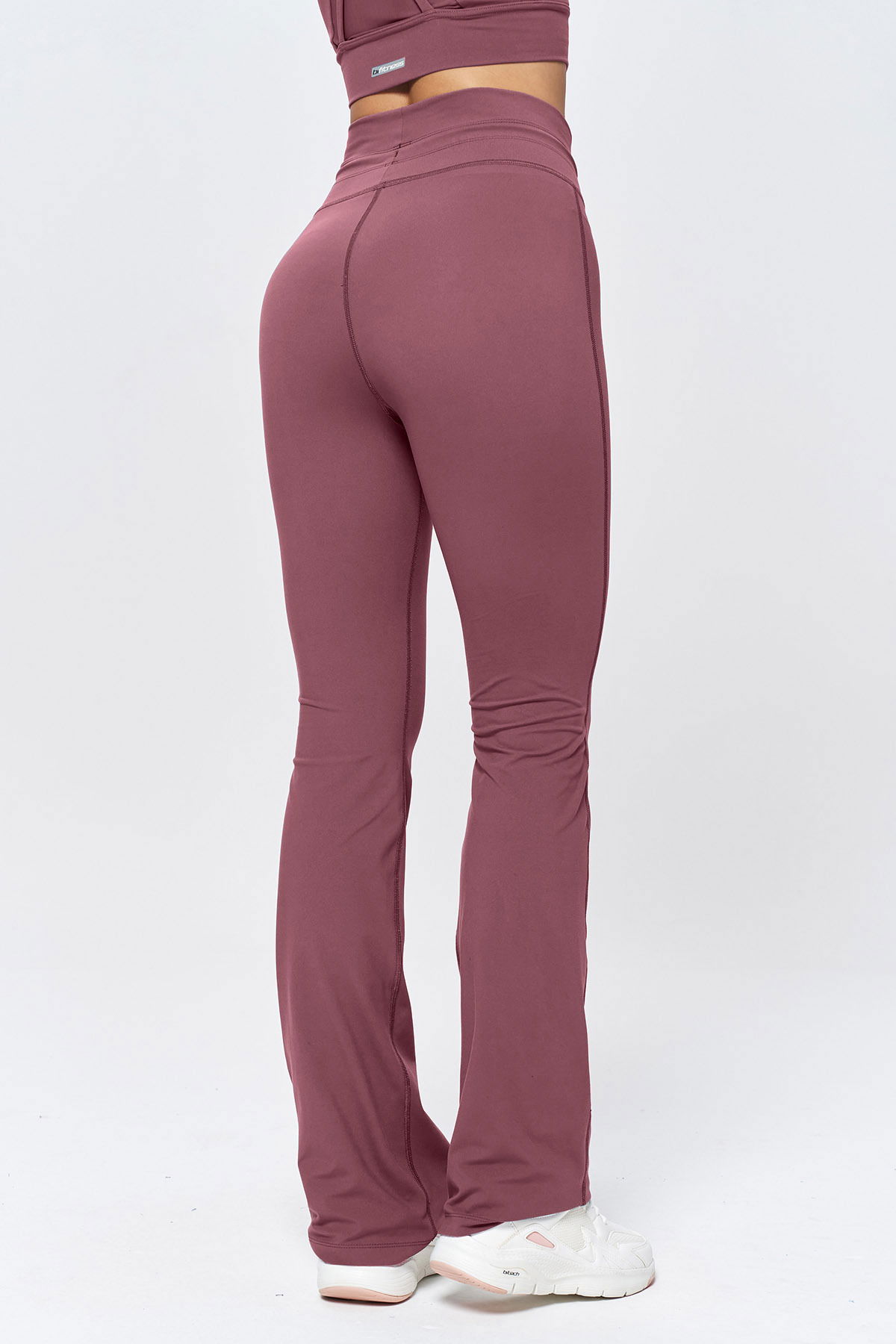 Kadın Plum Yüksek Bel Flare Yumuşak Dokulu Tayt Pantolon | 9909 - BİLCEE (1)