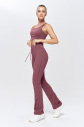 Kadın Plum Yüksek Bel Flare Yumuşak Dokulu Tayt Pantolon | 9909 - 3