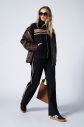 Kadın Siyah Fashion Yumuşak Dokulu Şeritli Eşofman Takımı | 4565 - 8