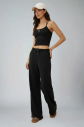 Kadın Siyah Geniş Paça Modal Eşofman Altı |4804 - 5