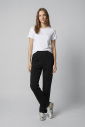 Kadın Siyah Yüksek Bel Fırçalı Yumuşak Bol Pantolon |4824 - 9