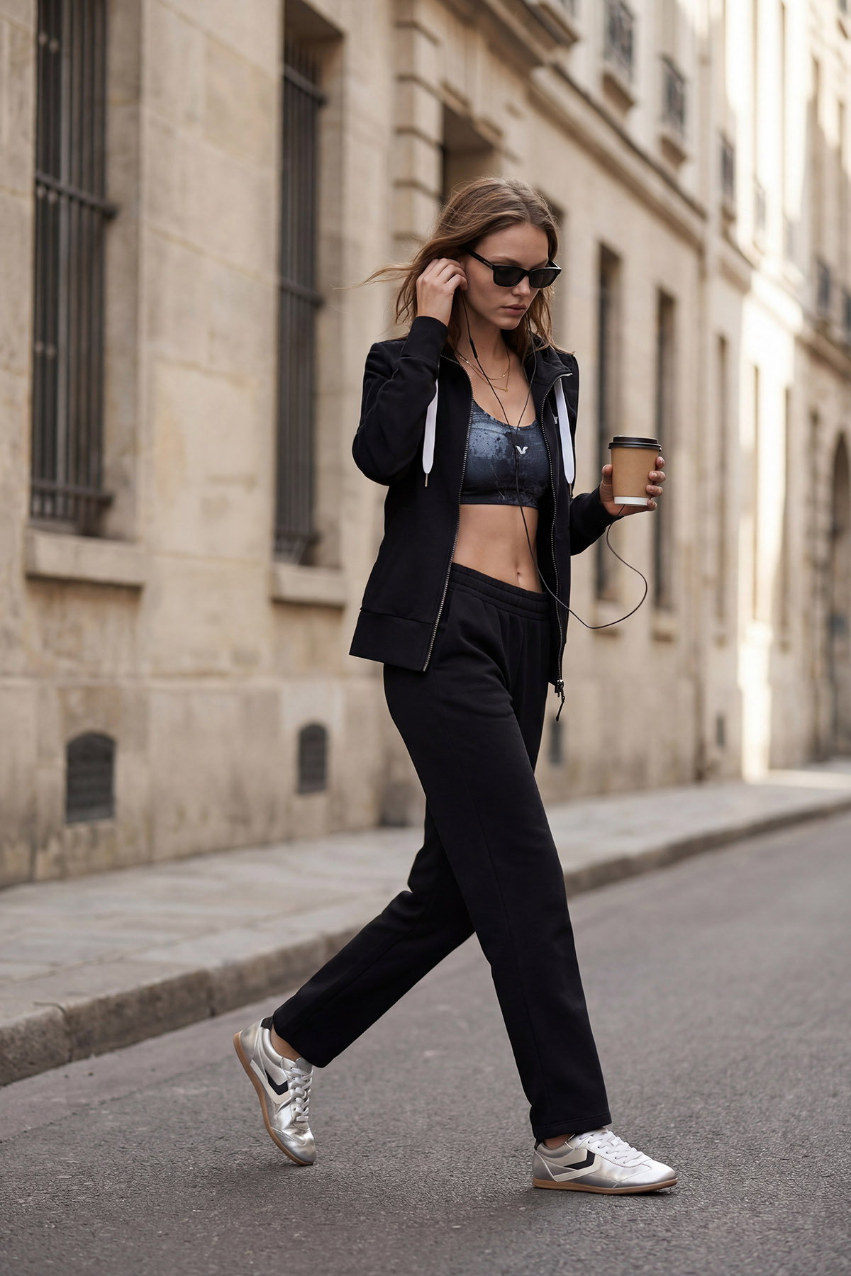 Kadın Siyah Yüksek Bel Fırçalı Yumuşak Bol Eşofman Altı |4824 - BİLCEE