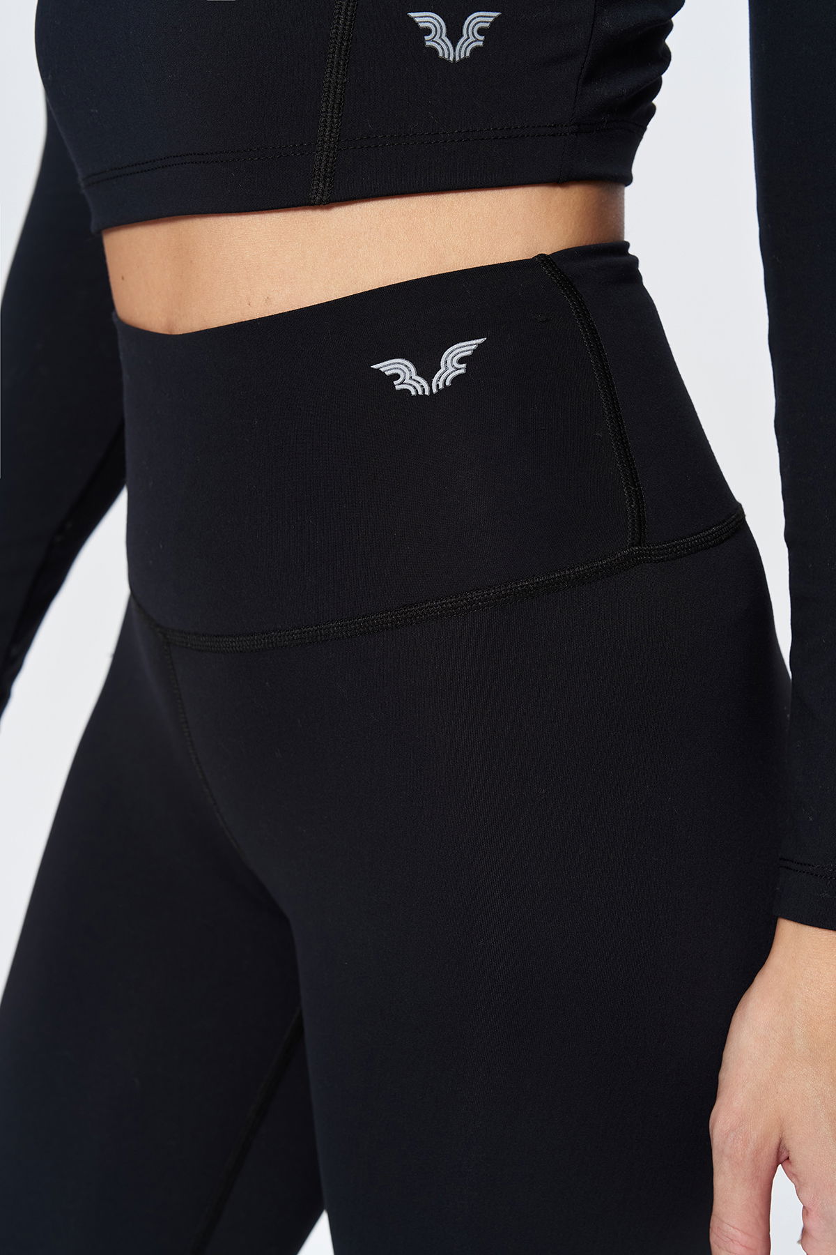 Kadın Siyah Yüksek Bel Fırçalı Yumuşak Toparlayıcı Sporcu Tayt | 9819 - BİLCEE (1)