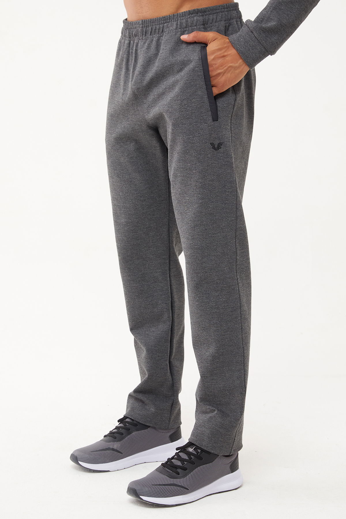 Erkek Antrasit Cepli Düz Paça Dokuma Detalı Eşofman Altı | 2013 - BİLCEE (1)