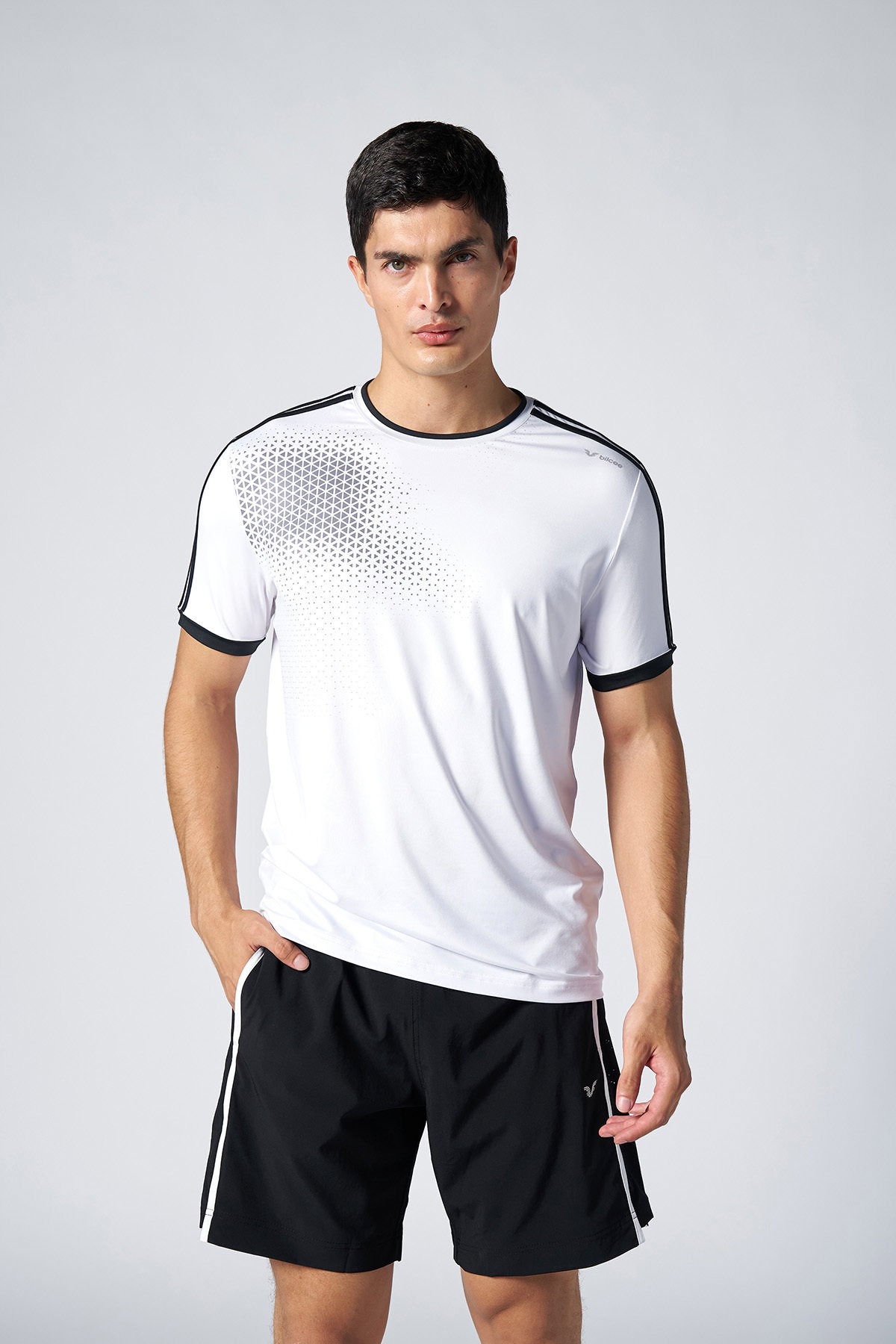 Erkek Beyaz Aktive Spor Tişört | 4162 - BİLCEE (1)