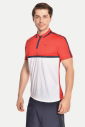 Erkek Beyaz Kırmızı Polo Yaka Antrenman Tişört | 1760 - 2