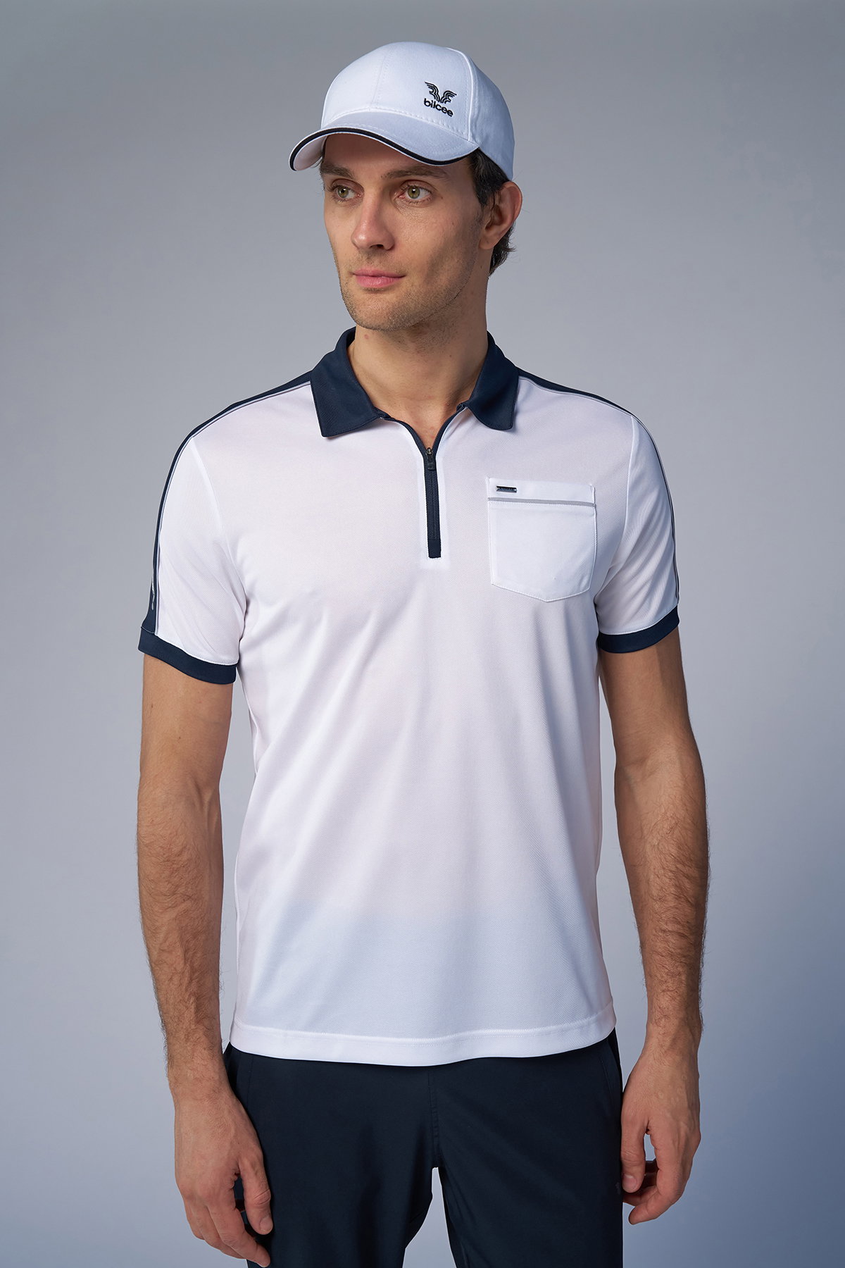 Erkek Beyaz Polo Yaka Tişört | 4193 - BİLCEE (1)