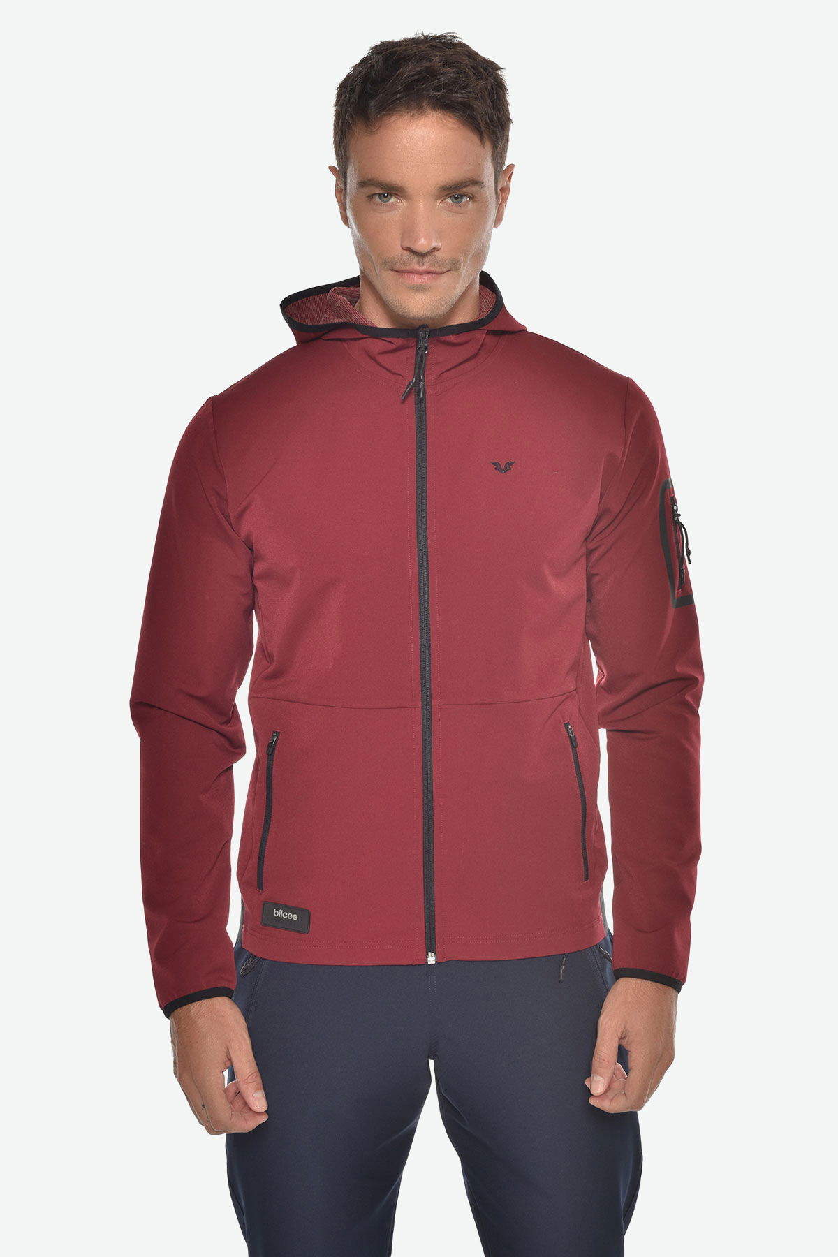 Erkek Bordo Kapüşonlu Dokuma Eşofman Üstü | 2002 - BİLCEE