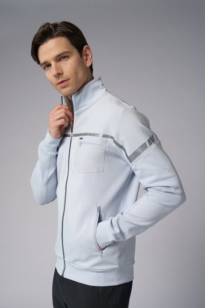 Erkek Gri Dik Yakalı Likralı Pamuklu Eşofman Takımı | 3973 