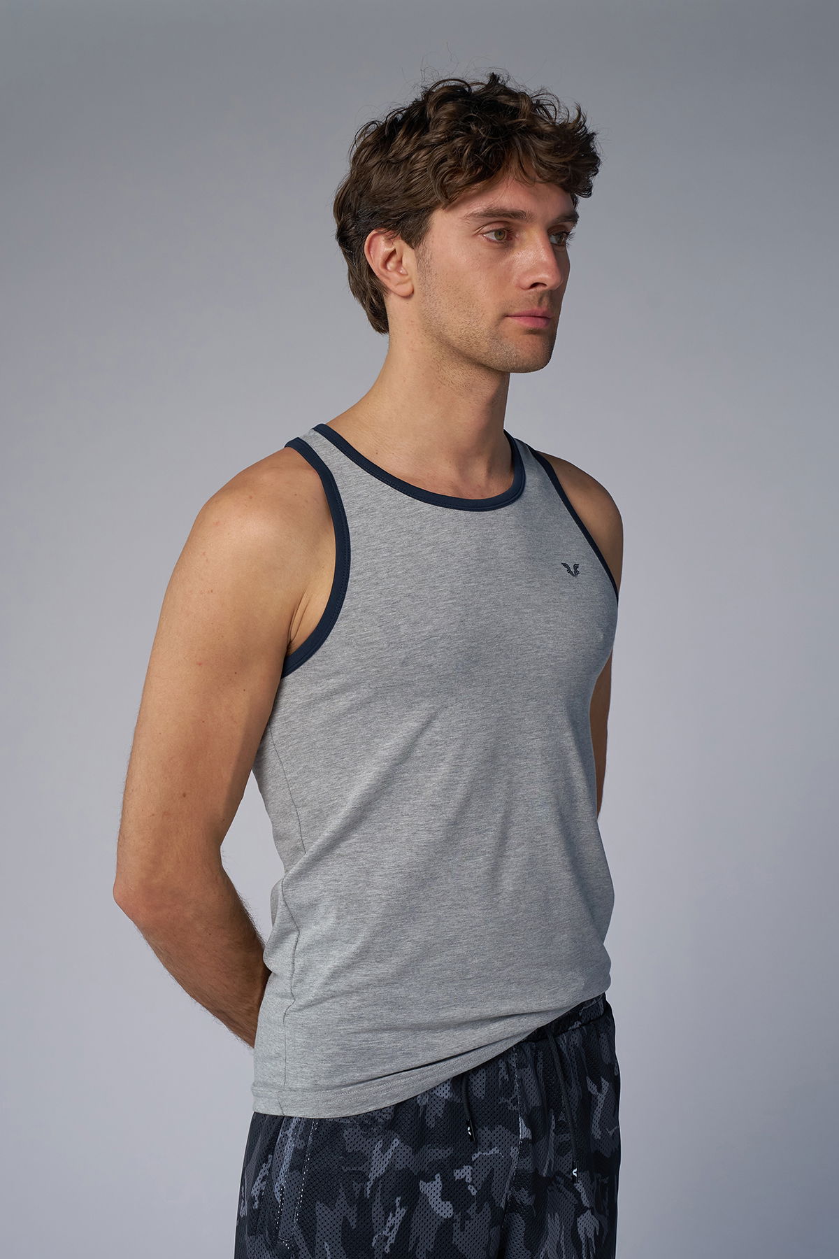 Erkek Gri Melanj Antrenman Atlet | 3944 - BİLCEE (1)