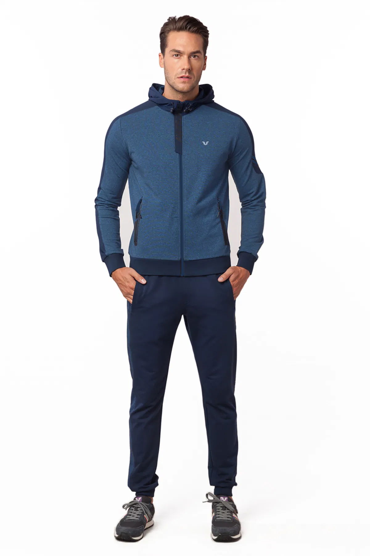 Erkek Indian Baskılı Pamuklu Örme Eşofman Takımı 6101 - BİLCEE (1)