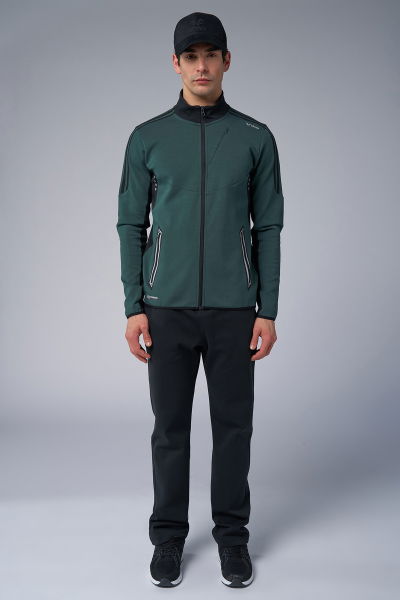 Erkek Kombu Yeşil Pamuklu Dik Yakalı Eşofman Takımı | 3960 