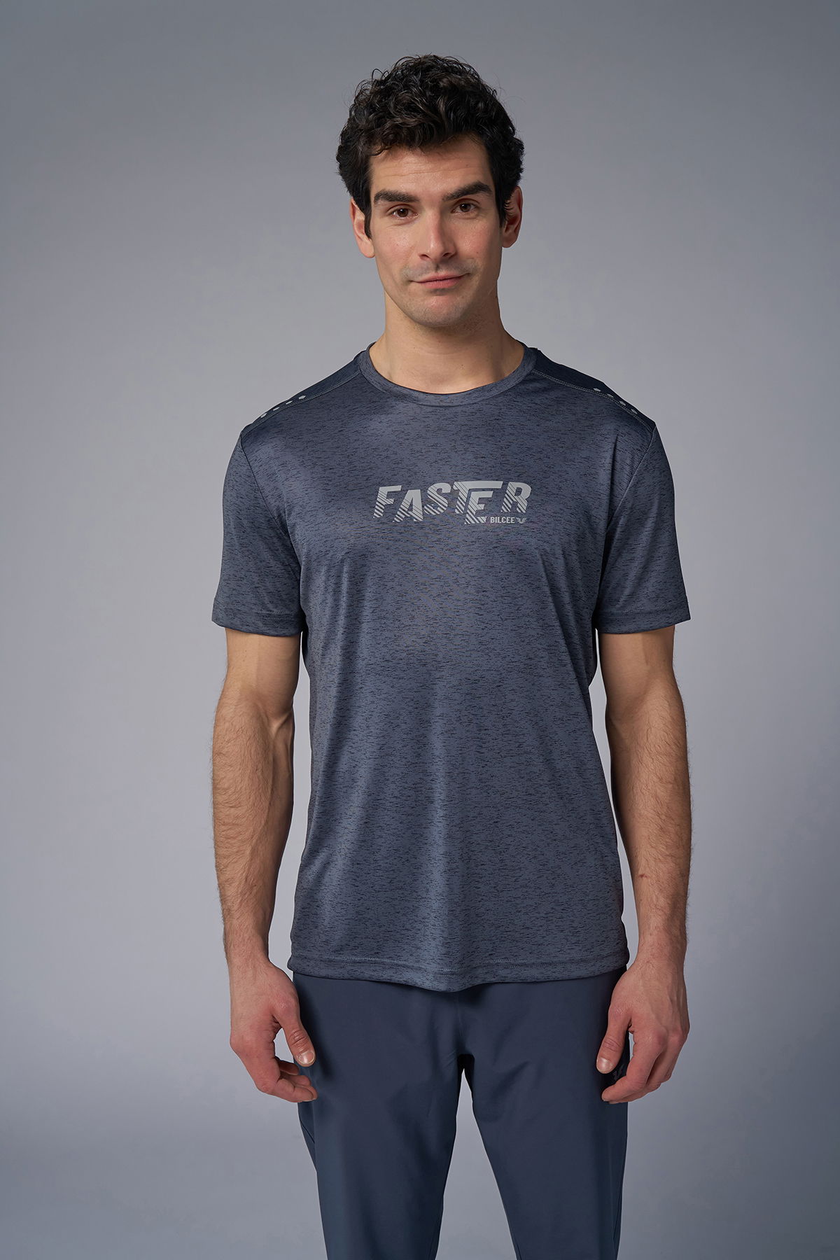 Erkek Koyu Gri Training Tişört | 3951 - BİLCEE (1)