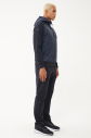 Erkek Koyu Lacivert Pamuk ve Dokumalı Kapşonlu Örme Eşofman Takım 1571 - 2