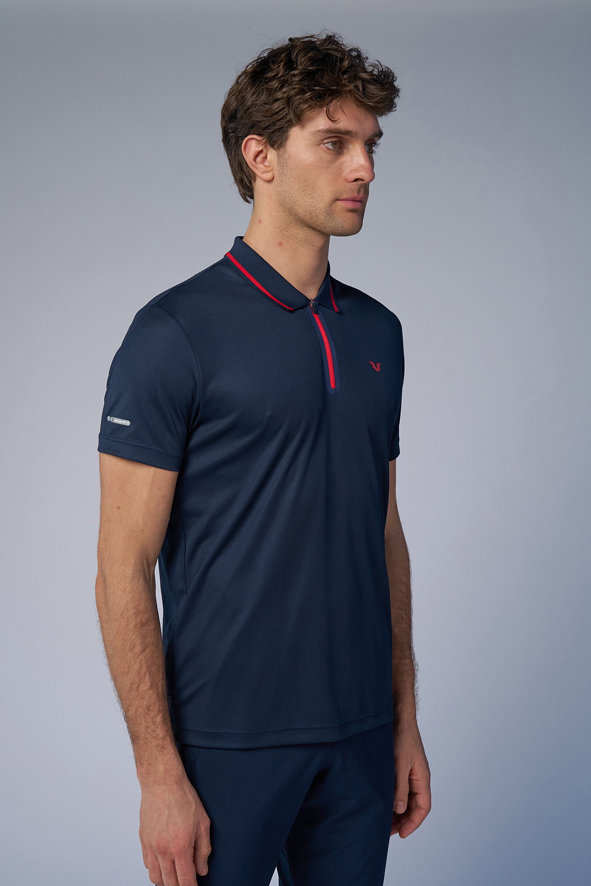 Erkek Lacivert Antrenman Polo Yaka Tişört | 4146 - BİLCEE (1)