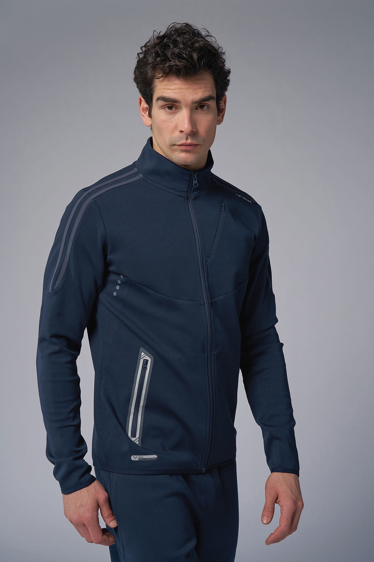 Erkek Lacivert Pamuklu Dik Yakalı Eşofman Takımı | 3960 - BİLCEE (1)