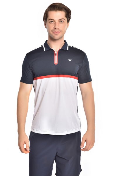 Erkek Lacivert Polo Yaka Antrenman Tişört | 1760 