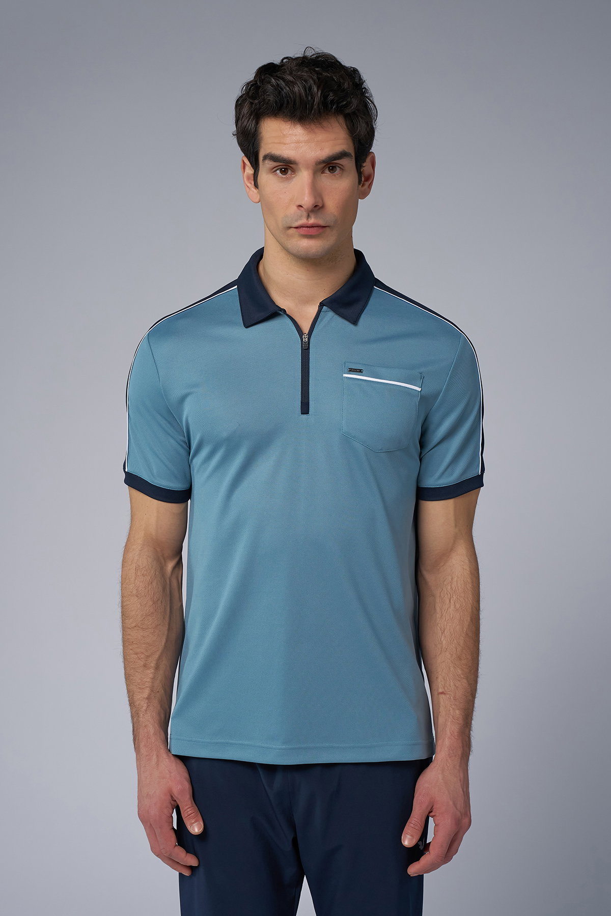 Erkek Mavi Polo Yaka Tişört | 4193 - BİLCEE (1)