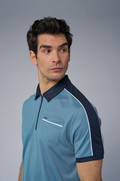 Erkek Mavi Polo Yaka Tişört | 4193 