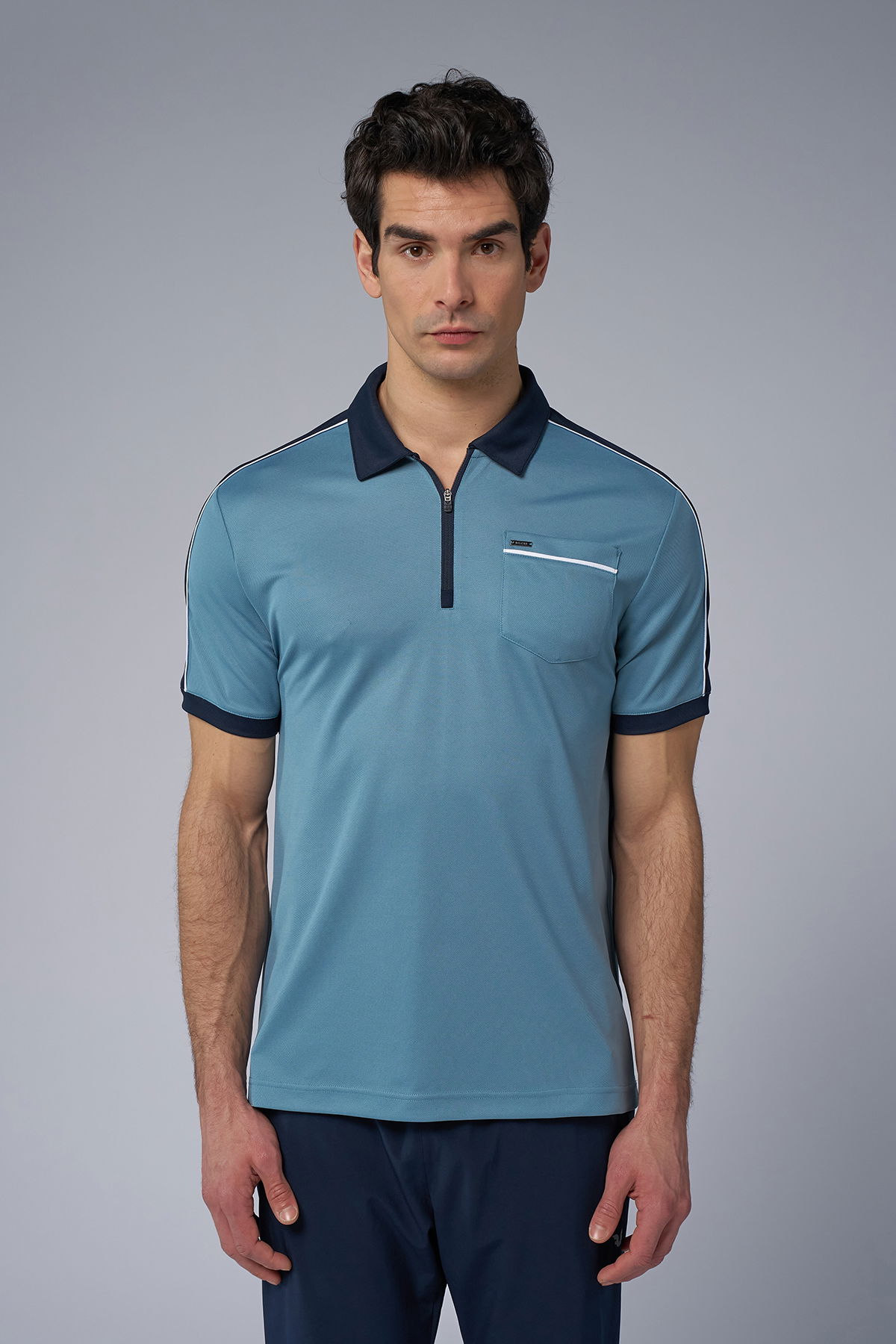Erkek Mavi Polo Yaka Tişört | 4193 - BİLCEE (1)