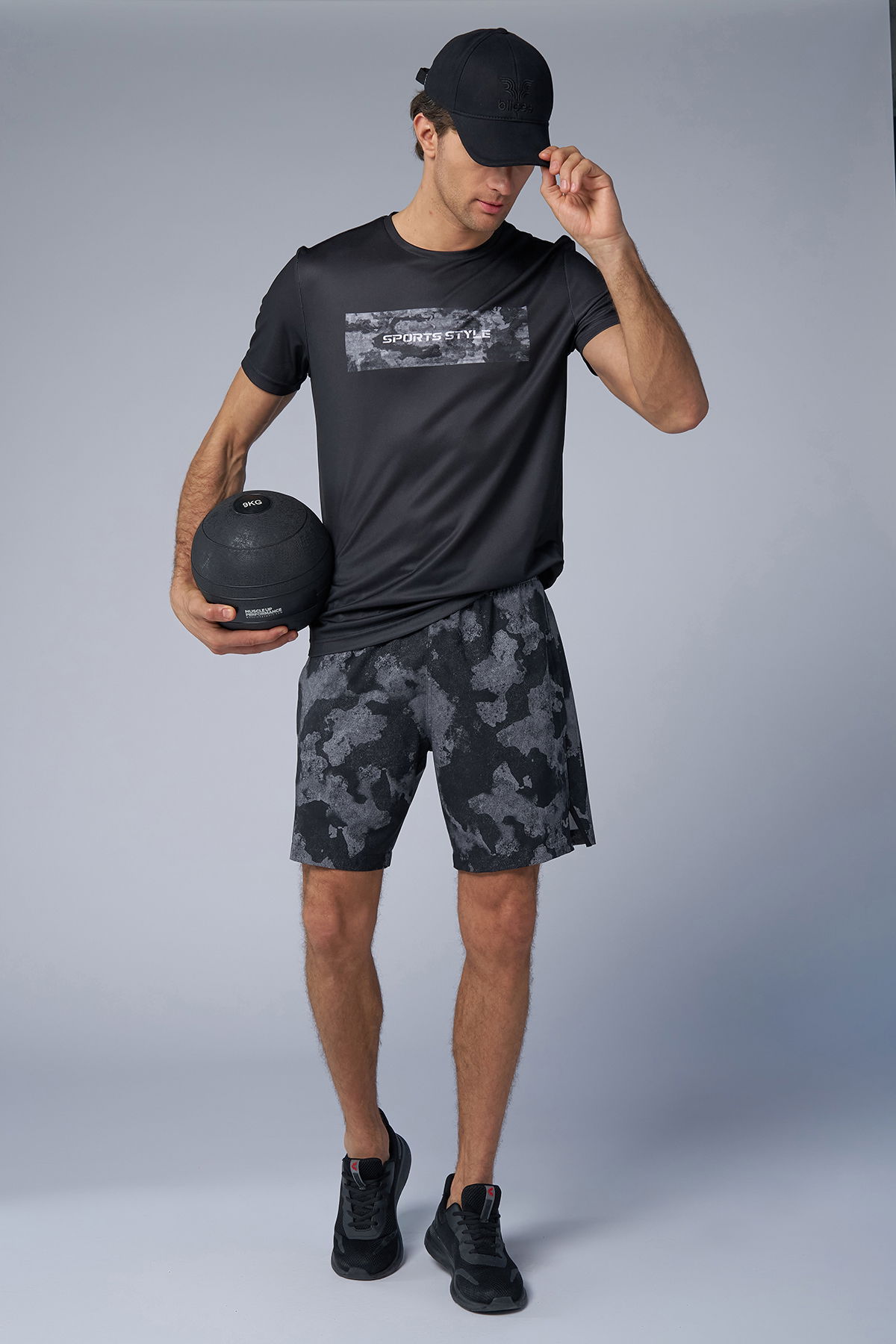 Erkek Siyah Antrenman Tişört | 4519 - BİLCEE