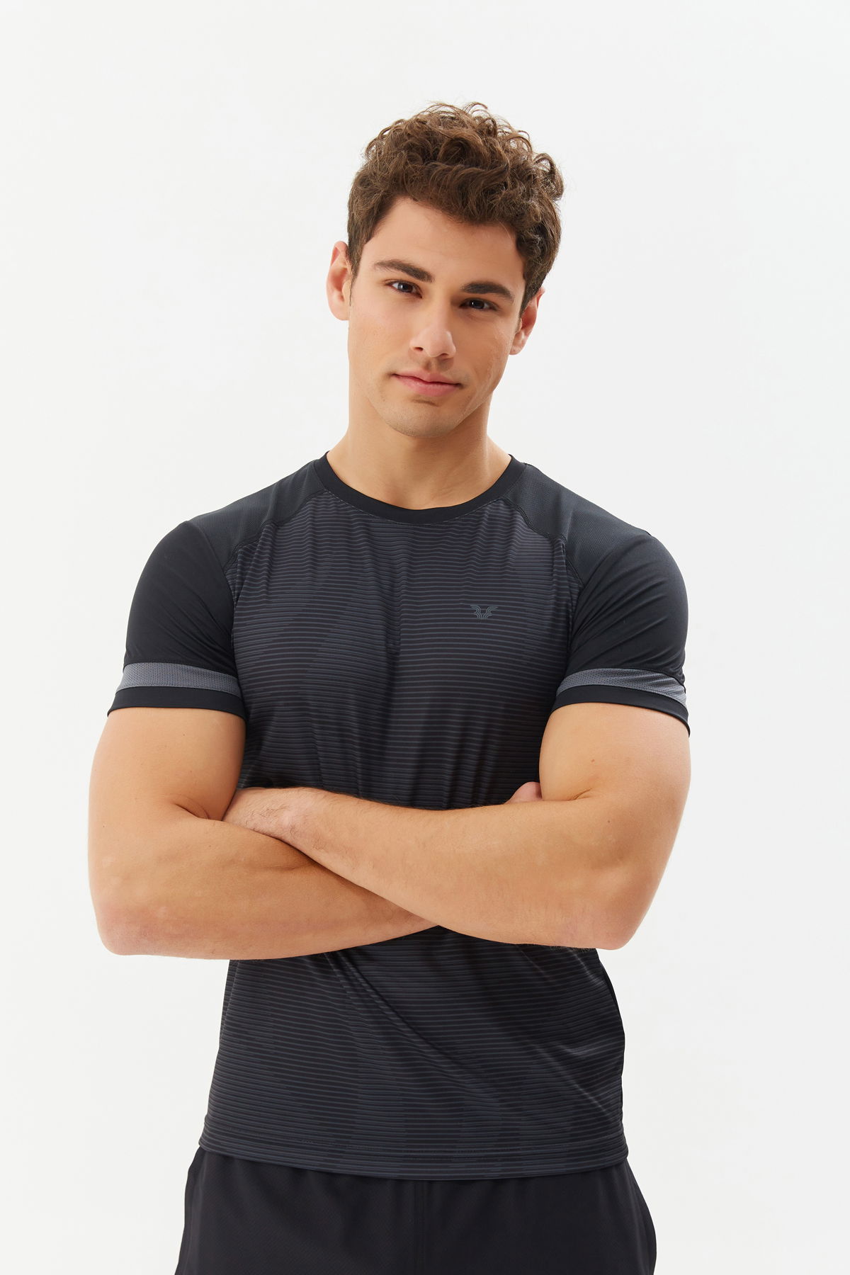 Erkek Siyah İnce Kumaş Hızlı Kuruyan Fitness Antrenman Sporcu Tişört | 9668 - BİLCEE (1)