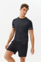Erkek Siyah İnce Kumaş Hızlı Kuruyan Fitness Antrenman Sporcu Tişört | 9668 - 8