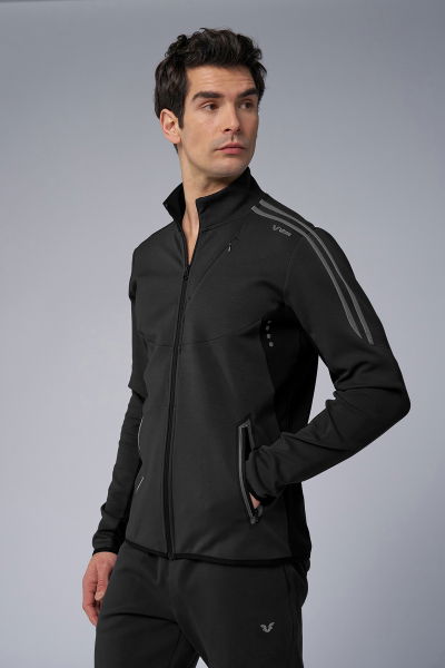 Erkek Siyah Pamuklu Dik Yakalı Eşofman Takımı | 3960 