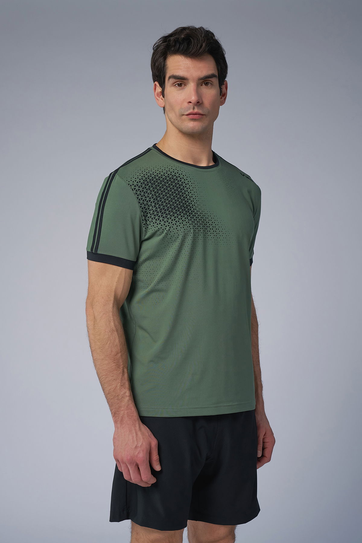 Erkek Yeşil Aktive Spor Tişört | 4162 - BİLCEE