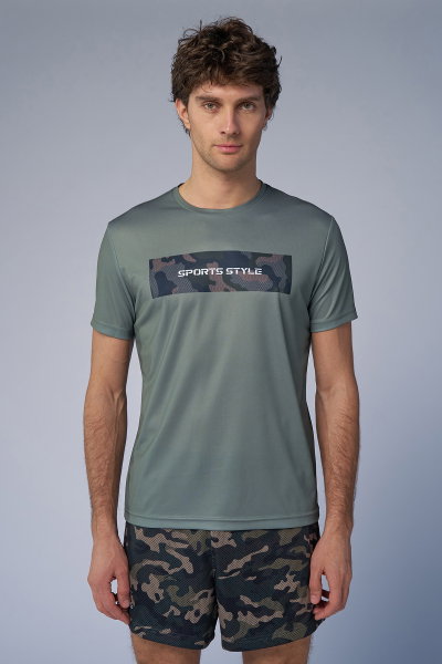 Erkek Yeşil Antrenman Tişört | 4519 