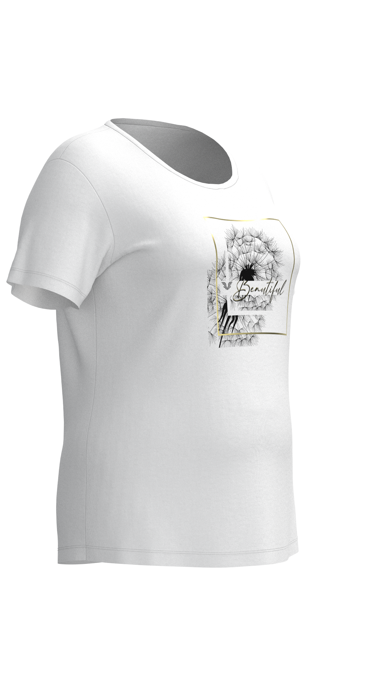 Kadın Beyaz Büyük Beden Kadın Baskılı Tişört | 4062 - BİLCEE (1)