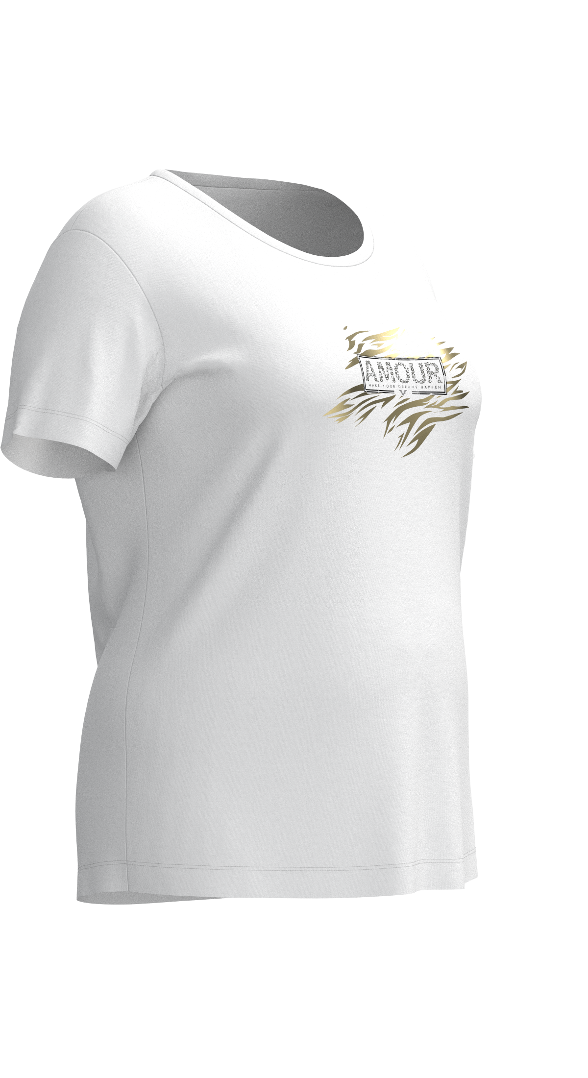 Kadın Beyaz Büyük Beden Kadın Taş Baskılı Tişört | 4067 - BİLCEE (1)