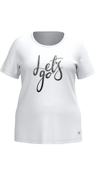 Kadın Beyaz Büyük Beden Sim Baskılı Tişört | 4177 