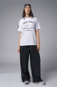 Kadın Beyaz Taş Baskılı Forma Tişört | 4074 - 7