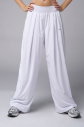 Kadın Beyaz İpeksi Kumaşlı Palazzo Baggy Bol Pantolon | 4034 - 3