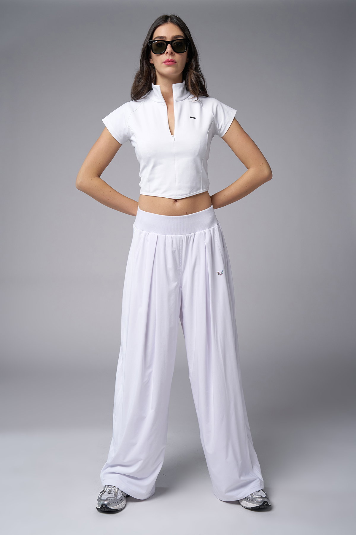 Kadın Beyaz Kısa Kollu Yakalı Sörf Body | 4059 - BİLCEE (1)