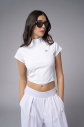 Kadın Beyaz Kısa Kollu Yakalı Sörf Body | 4059 - 8