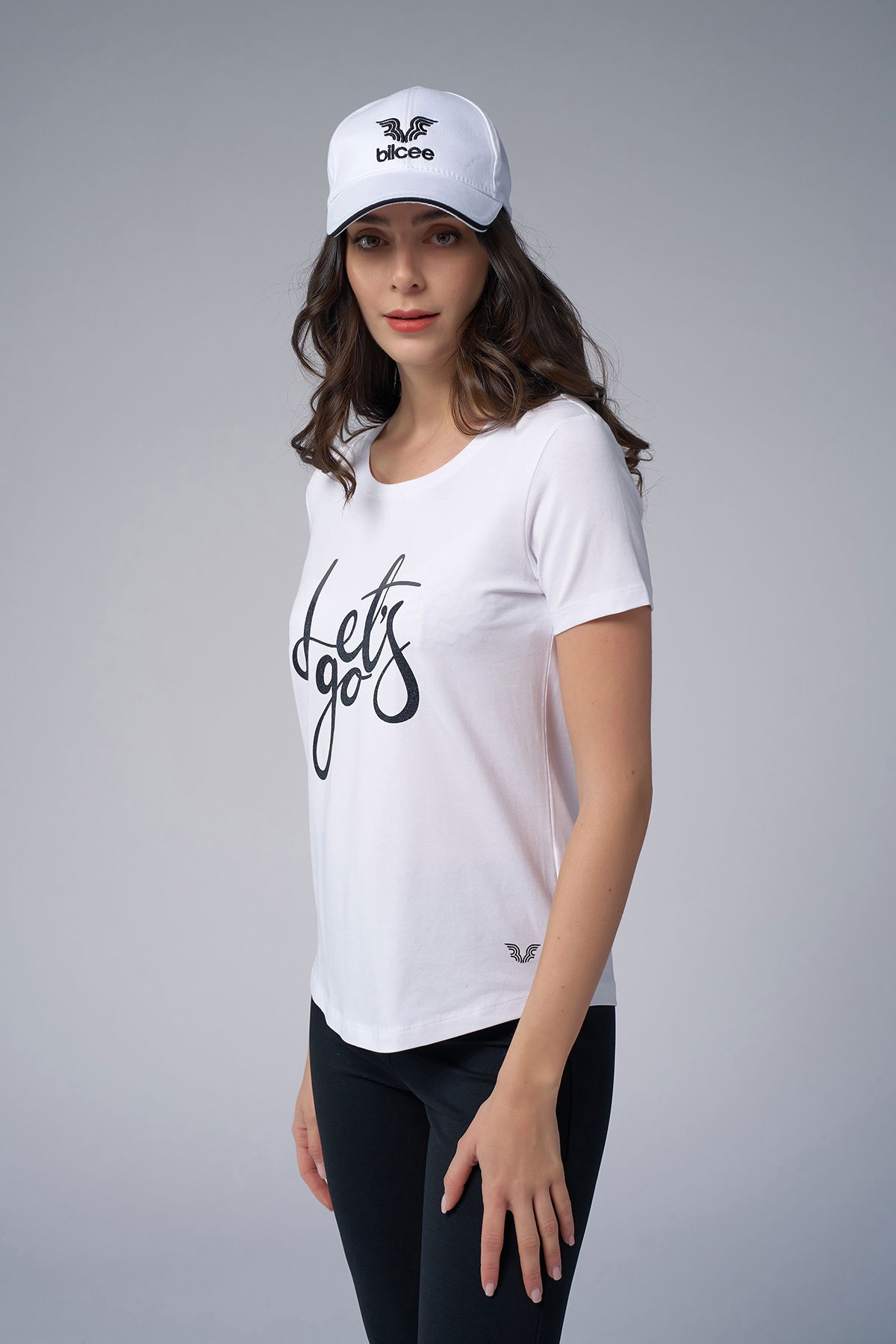 Kadın Beyaz Sim Baskılı Tişört | 4178 - BİLCEE (1)