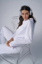 Kadın Beyaz Taş Baskılı Sweatshırt Pantolon Takım | 4043 - 9