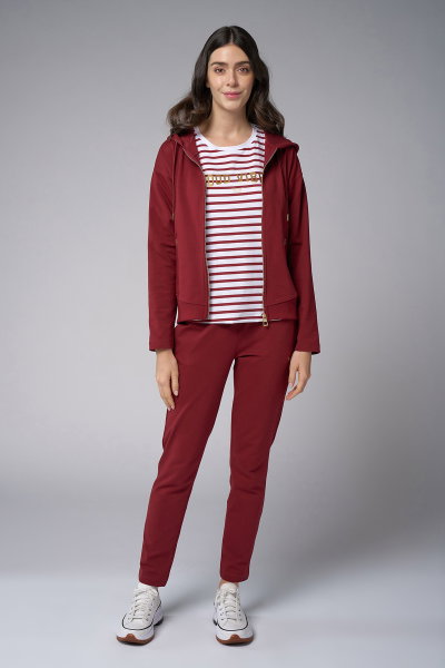 Kadın Bordo Kapüşonlu 3'lü Eşofman Takımı | 4006 
