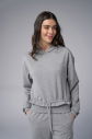 Kadın Gri Melanj Taş Baskılı Sweatshırt Pantolon Takım | 4043 - 5