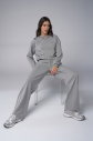 Kadın Gri Melanj Taş Baskılı Sweatshırt Pantolon Takım | 4043 - 6