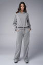 Kadın Gri Melanj Taş Baskılı Sweatshırt Pantolon Takım | 4043 - 2
